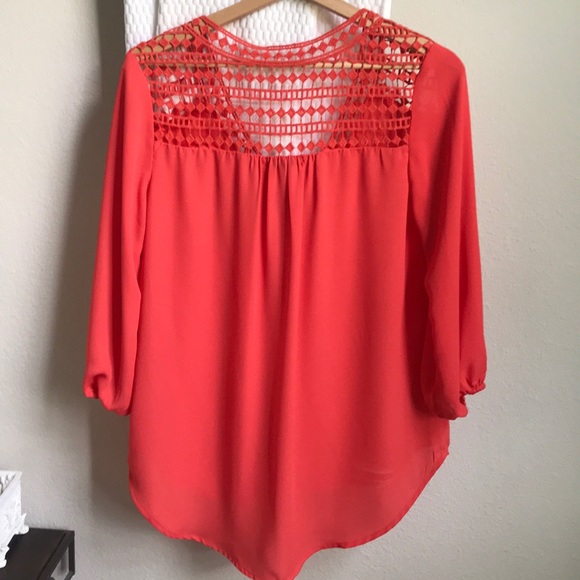 Orange coral blouse size s - Picture 4 of 6